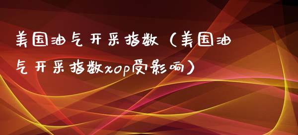 美国油气开采指数（美国油气开采指数xop受影响）_https://www.ltsssb.com_期货在线_第1张