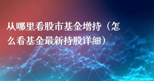 从哪里看股市基金增持（怎么看基金最新持股详细）_https://www.ltsssb.com_国际财经_第1张