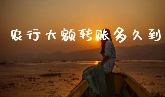 农行大额转账多久到_https://www.ltsssb.com_股市分析_第1张