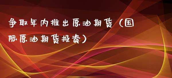 争取年内推出原油期货（国际原油期货投资）_https://www.ltsssb.com_期货密码_第1张