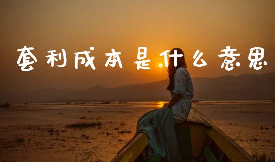 套利成本是什么意思_https://www.ltsssb.com_基金频道_第1张