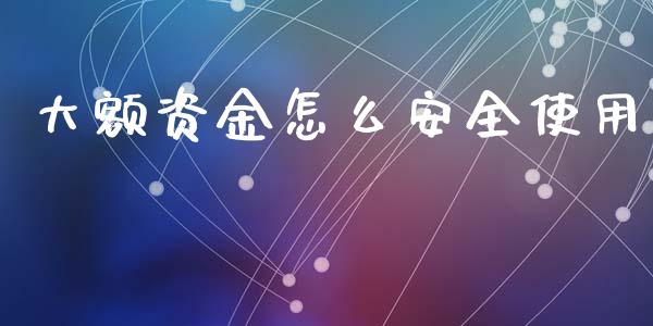 大额资金怎么安全使用_https://www.ltsssb.com_新股数据_第1张