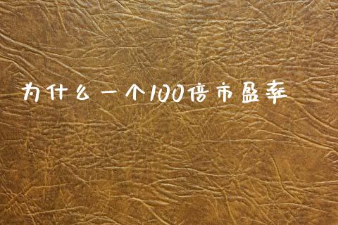 为什么一个100倍市盈率_https://www.ltsssb.com_基金频道_第1张