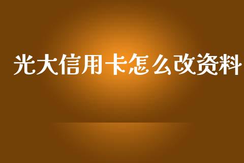 光大信用卡怎么改资料_https://www.ltsssb.com_期货在线_第1张