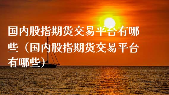 国内股指期货交易平台有哪些（国内股指期货交易平台有哪些）_https://www.ltsssb.com_期货密码_第1张