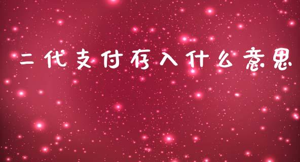 二代支付存入什么意思_https://www.ltsssb.com_基金频道_第1张