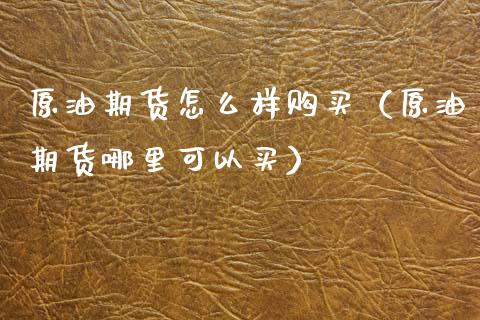 原油期货怎么样购买（原油期货哪里可以买）_https://www.ltsssb.com_期货密码_第1张