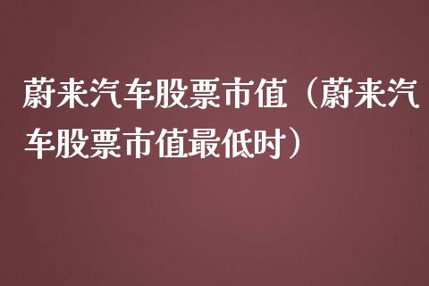 蔚来汽车股票市值（蔚来汽车股票市值最低时）_https://www.ltsssb.com_新股数据_第1张