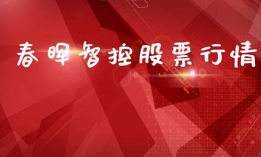 春晖智控股票行情_https://www.ltsssb.com_股市分析_第1张