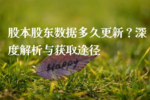 股本股东数据多久更新？深度解析与获取途径_https://www.ltsssb.com_国际财经_第1张