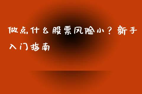 做点什么股票风险小？新手入门指南_https://www.ltsssb.com_新股数据_第1张