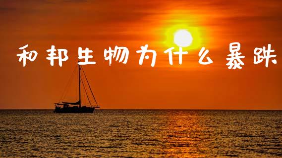 和邦生物为什么暴跌_https://www.ltsssb.com_基金频道_第1张