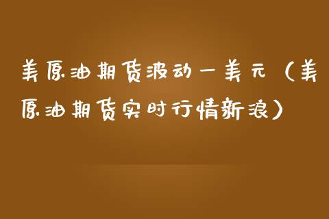 美原油期货波动一美元（美原油期货实时行情新浪）_https://www.ltsssb.com_期货密码_第1张