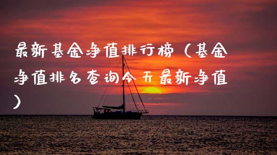 最新基金净值排行榜（基金净值排名查询今天最新净值）_https://www.ltsssb.com_基金频道_第1张