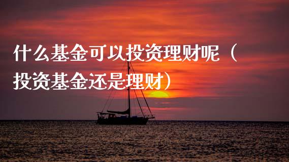 什么基金可以投资理财呢（投资基金还是理财）_https://www.ltsssb.com_基金频道_第1张