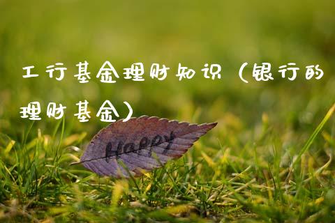 工行基金理财知识（银行的理财基金）_https://www.ltsssb.com_基金频道_第1张