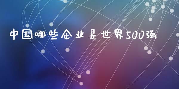 中国哪些企业是世界500强_https://www.ltsssb.com_国际财经_第1张
