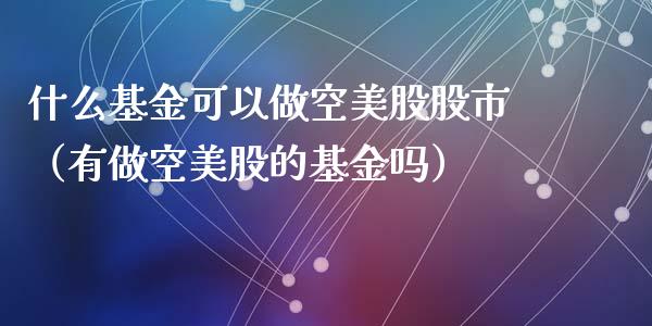 什么基金可以做空美股股市（有做空美股的基金吗）_https://www.ltsssb.com_基金频道_第1张
