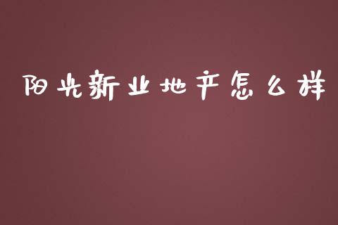 阳光新业地产怎么样_https://www.ltsssb.com_股市分析_第1张