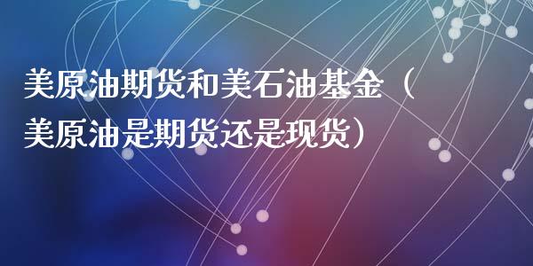 美原油期货和美石油基金（美原油是期货还是现货）_https://www.ltsssb.com_期货密码_第1张