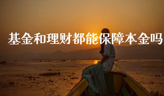 基金和理财都能保障本金吗_https://www.ltsssb.com_基金频道_第1张
