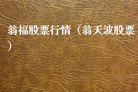 翁福股票行情（翁天波股票）_https://www.ltsssb.com_新股数据_第1张