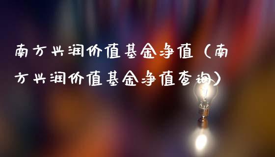 南方兴润价值基金净值（南方兴润价值基金净值查询）_https://www.ltsssb.com_国际财经_第1张