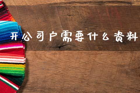 开公司户需要什么资料_https://www.ltsssb.com_国际财经_第1张