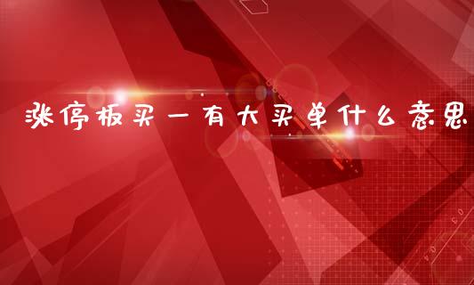 涨停板买一有大买单什么意思_https://www.ltsssb.com_股票理论_第1张