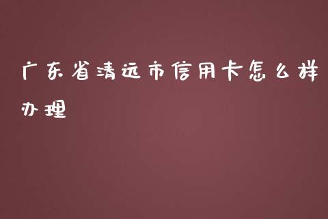广东省清远市信用卡怎么样办理_https://www.ltsssb.com_期货密码_第1张