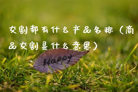 交割都有什么产品名称（商品交割是什么意思）_https://www.ltsssb.com_期货密码_第1张
