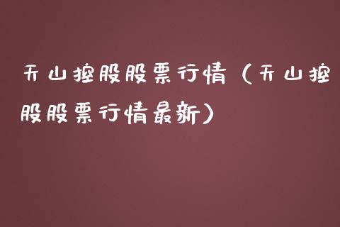 天山控股股票行情（天山控股股票行情最新）_https://www.ltsssb.com_股市分析_第1张