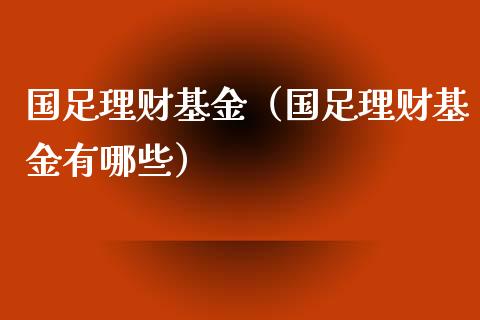 国足理财基金（国足理财基金有哪些）_https://www.ltsssb.com_基金频道_第1张