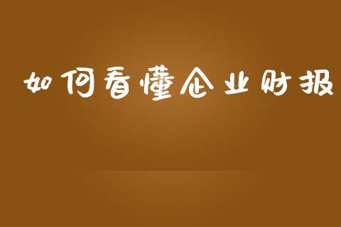 如何看懂企业财报_https://www.ltsssb.com_基金频道_第1张