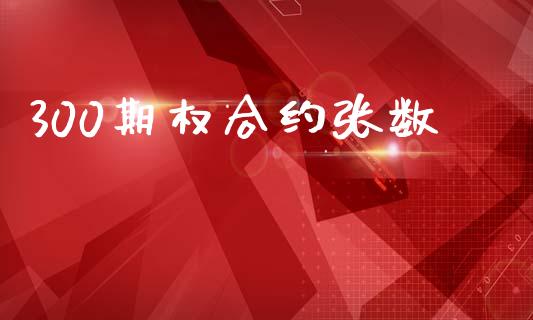 300期权合约张数_https://www.ltsssb.com_国际财经_第1张