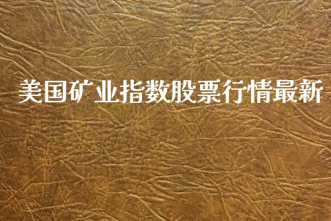 美国矿业指数股票行情最新_https://www.ltsssb.com_股市分析_第1张