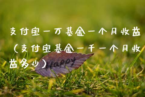 支付宝一万基金一个月收益（支付宝基金一千一个月收益多少）_https://www.ltsssb.com_国际财经_第1张
