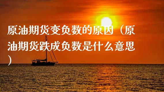原油期货变负数的原因（原油期货跌成负数是什么意思）_https://www.ltsssb.com_期货密码_第1张