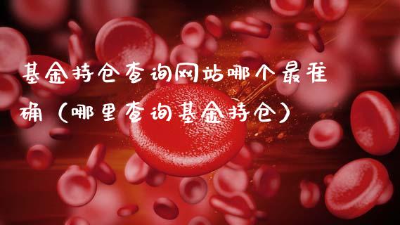 基金持仓查询网站哪个最准确（哪里查询基金持仓）_https://www.ltsssb.com_国际财经_第1张