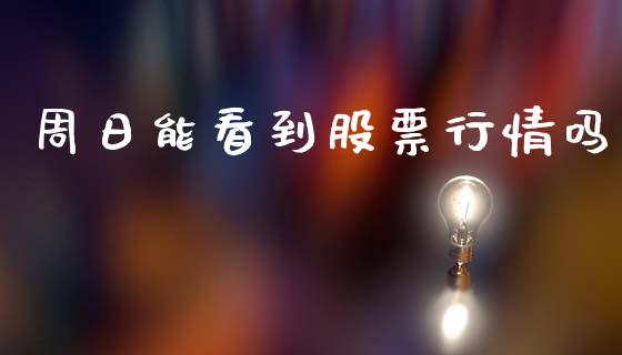 周日能看到股票行情吗_https://www.ltsssb.com_股市分析_第1张