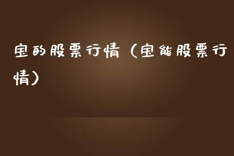 宝的股票行情（宝能股票行情）_https://www.ltsssb.com_新股数据_第1张