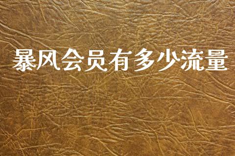 暴风会员有多少流量_https://www.ltsssb.com_股票理论_第1张