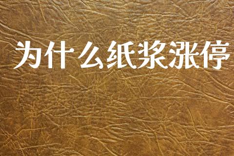 为什么纸浆涨停_https://www.ltsssb.com_股票理论_第1张