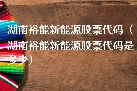 湖南裕能新能源股票代码（湖南裕能新能源股票代码是多少）_https://www.ltsssb.com_新股数据_第1张