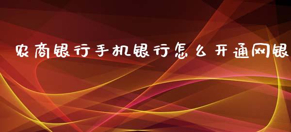 农商银行手机银行怎么开通网银_https://www.ltsssb.com_基金频道_第1张