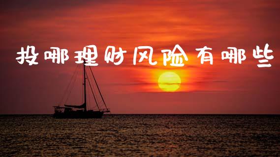 投哪理财风险有哪些_https://www.ltsssb.com_期货在线_第1张