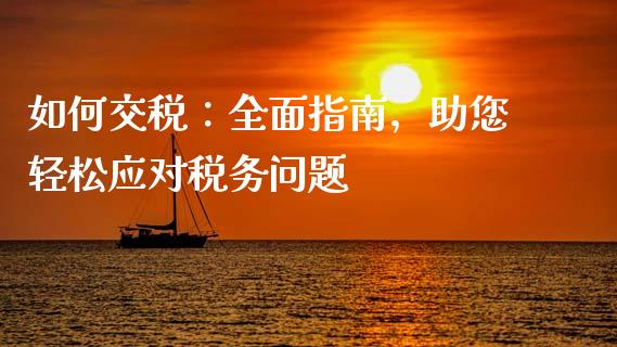 如何交税：全面指南，助您轻松应对税务问题_https://www.ltsssb.com_期货密码_第1张