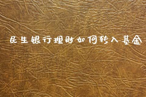 民生银行理财如何转入基金_https://www.ltsssb.com_基金频道_第1张