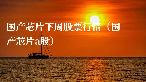 国产芯片下周股票行情（国产芯片a股）_https://www.ltsssb.com_新股数据_第1张