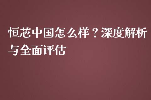 恒芯中国怎么样？深度解析与全面评估_https://www.ltsssb.com_新股数据_第1张